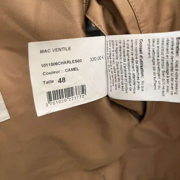 MAC BonneGueule waterproof jacket in ventilated cotton, camel, size 48 - Picture 5 of 6